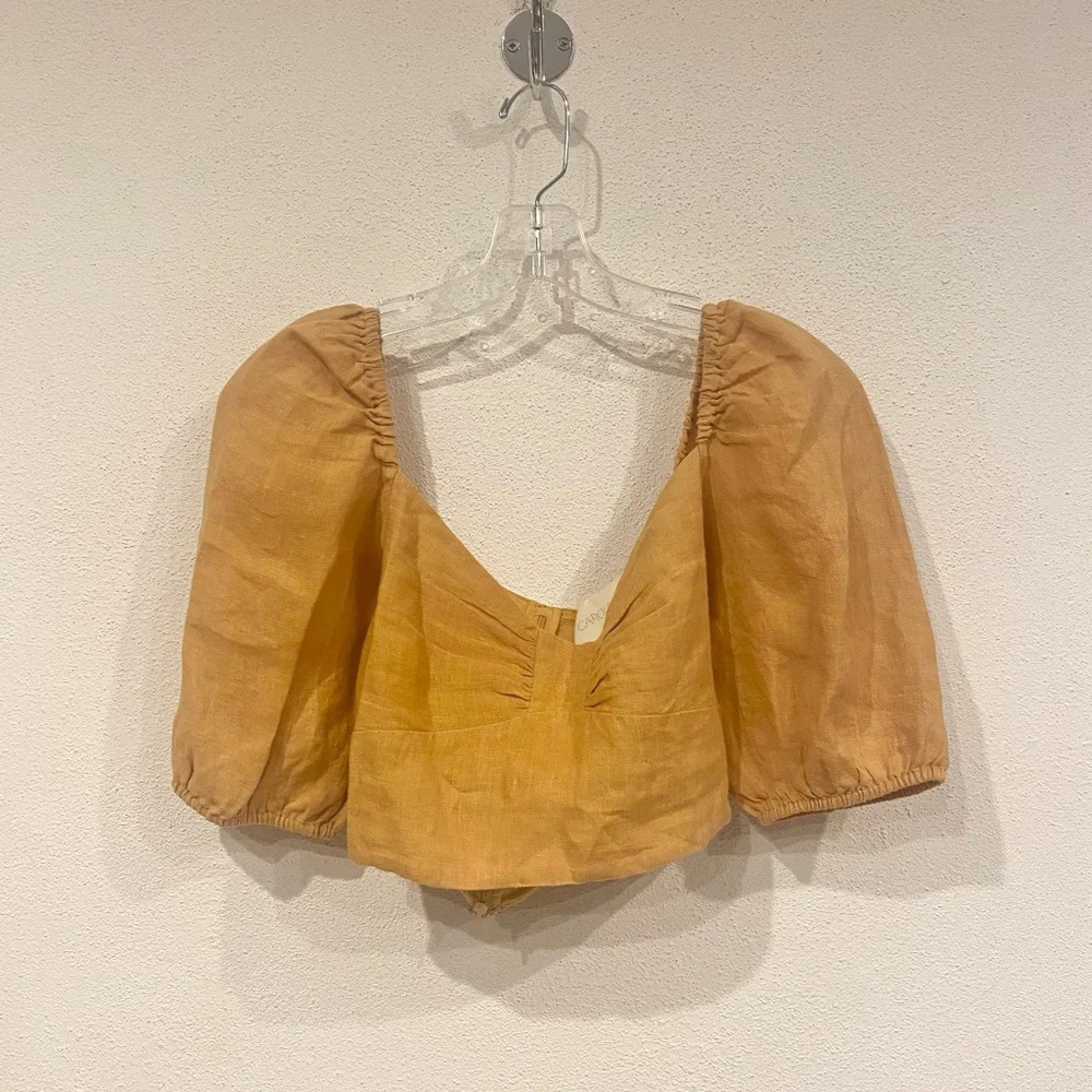 Carolina K Linen Margot Crop Top Size Small EUC - Picture 2 of 4